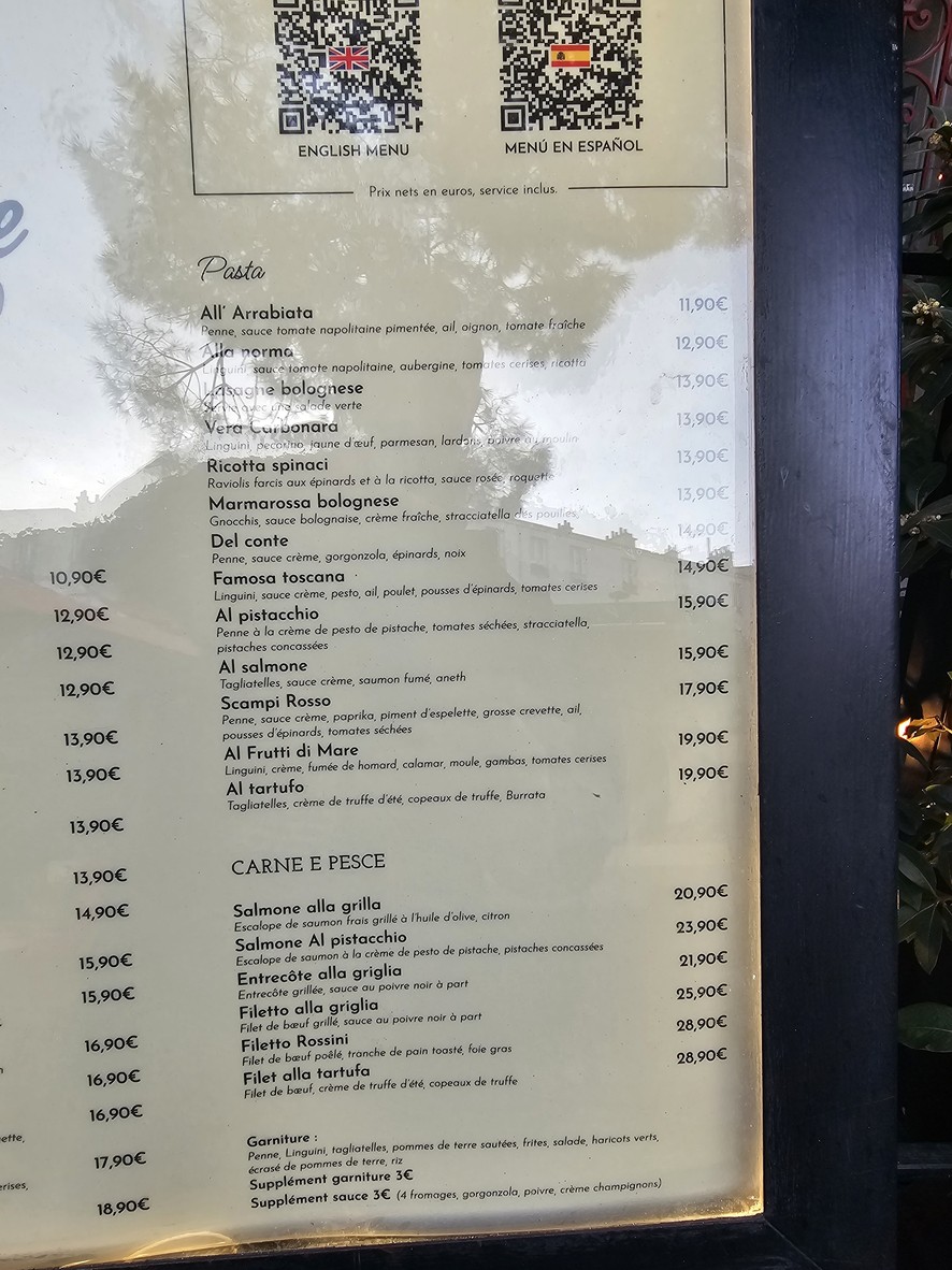 La Toscane menu 5