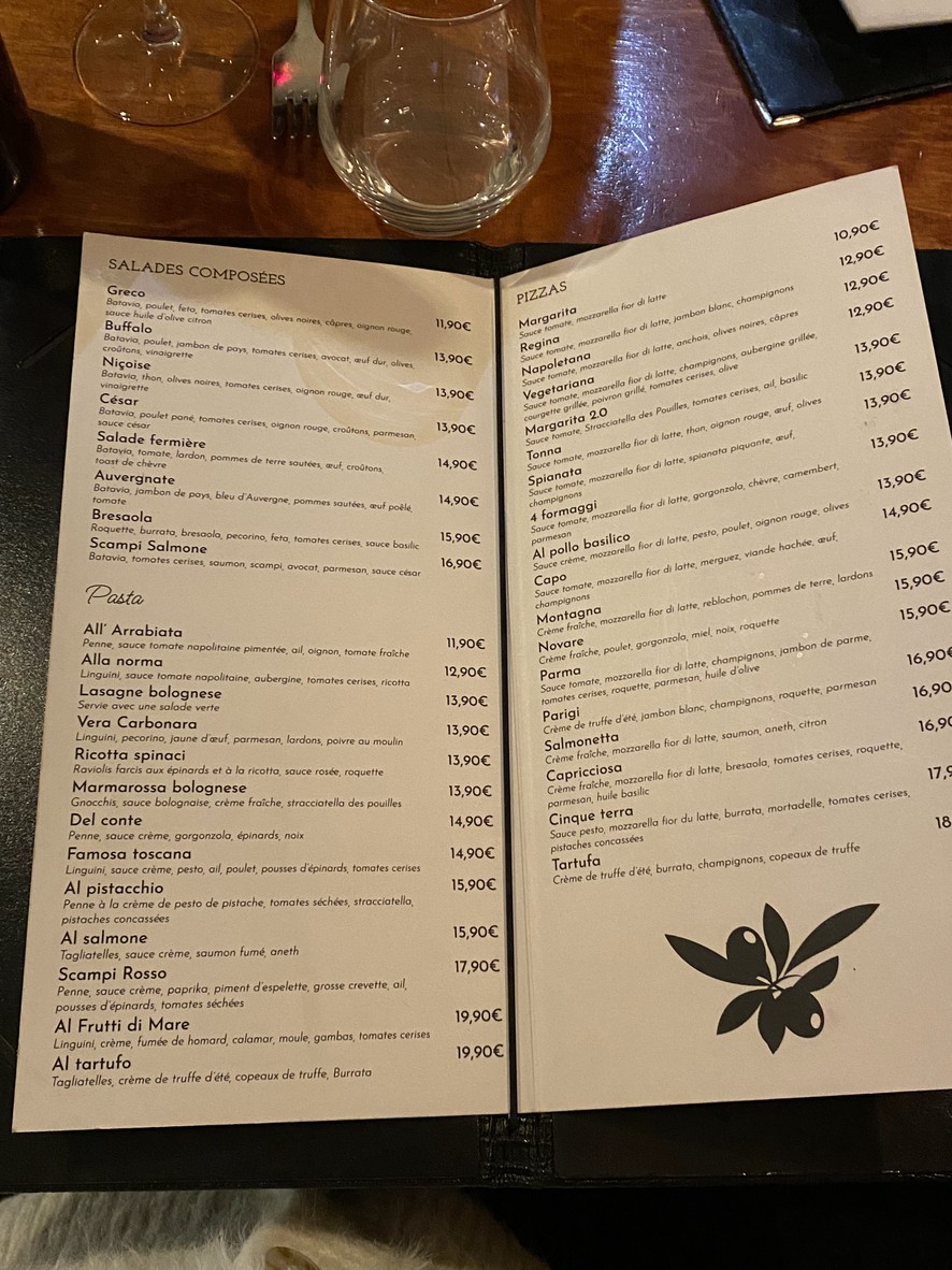 La Toscane menu 6