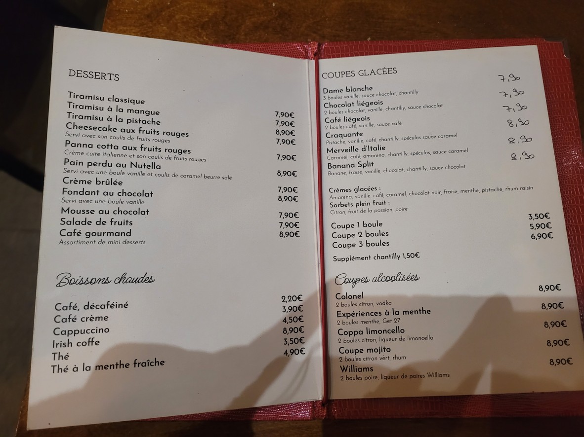 La Toscane menu 7