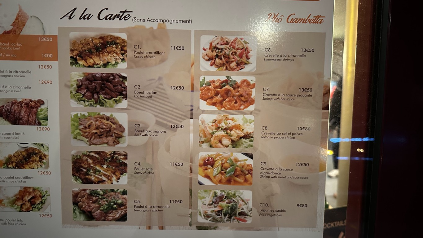 Pho Gambetta menu 4