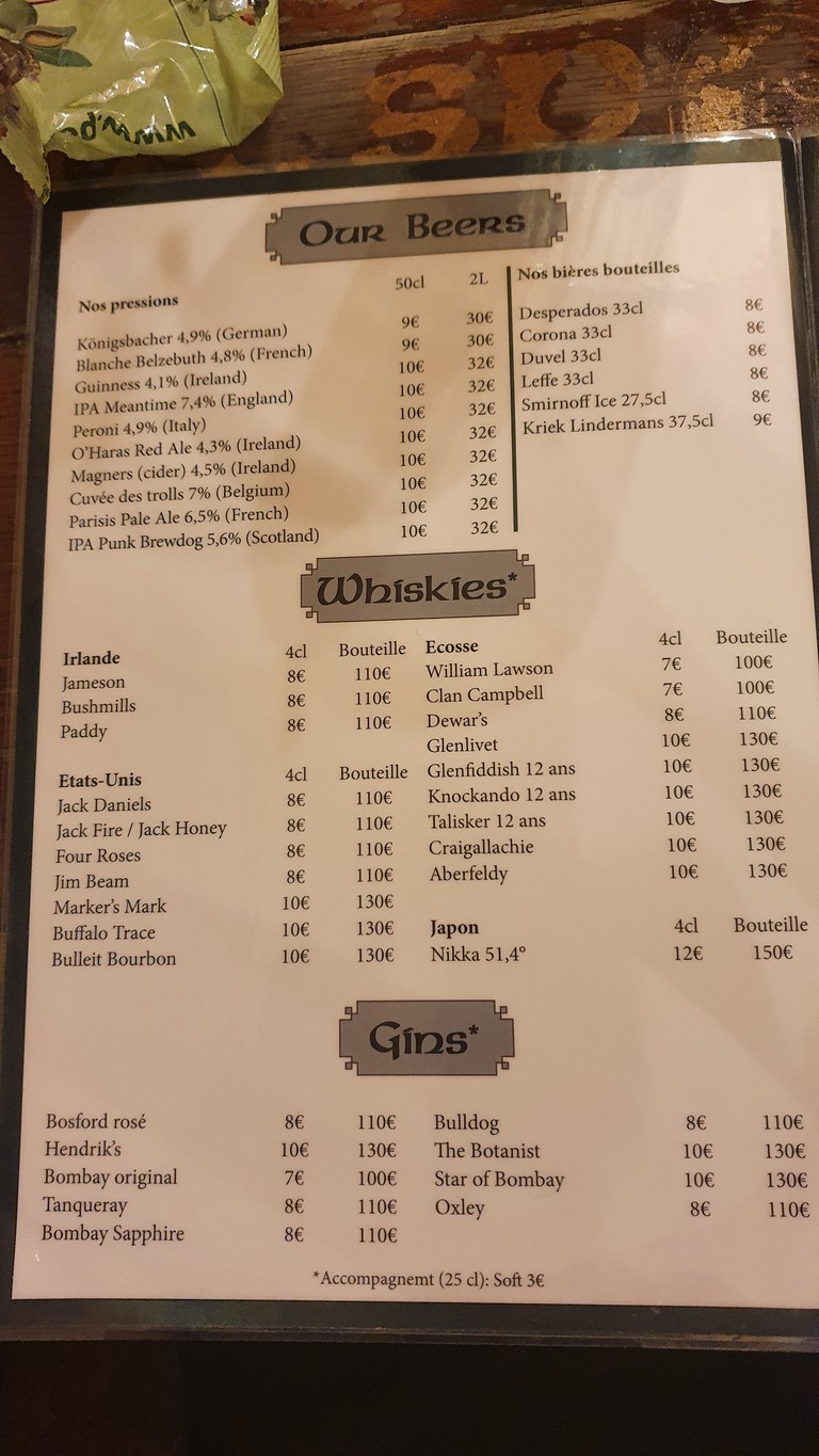 O'Jason Irish Pub | DJ & Sports Bar menu 2