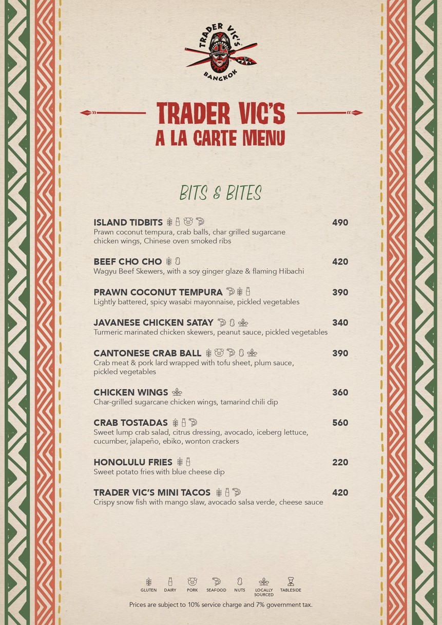 Trader Vic's at Anantara Riverside Bangkok Resort menu 1