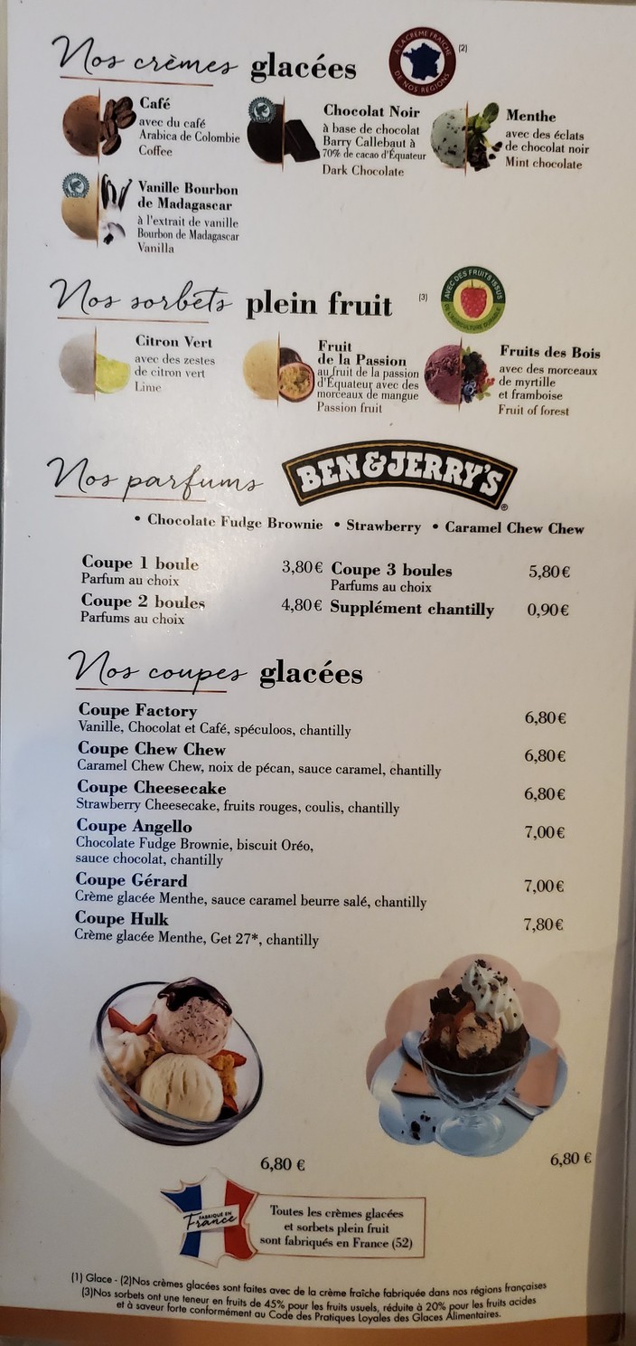 La Factory Burger menu 2