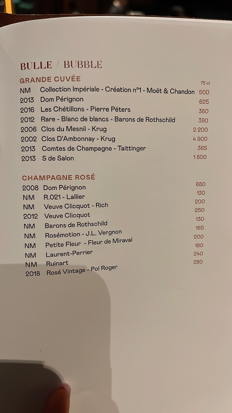 Les Ombres menu 3