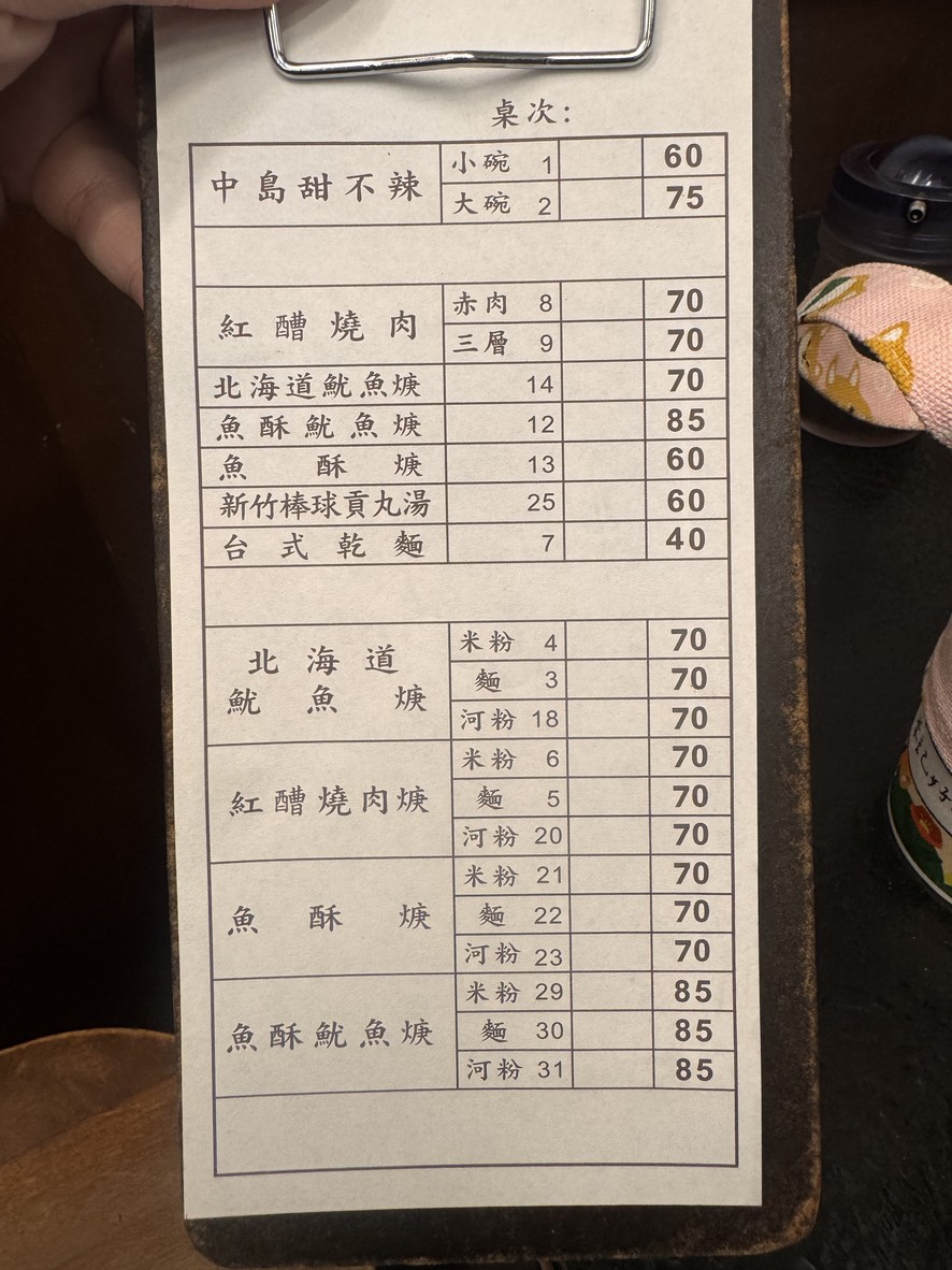 Zhong Dao Tian Bu La menu 1