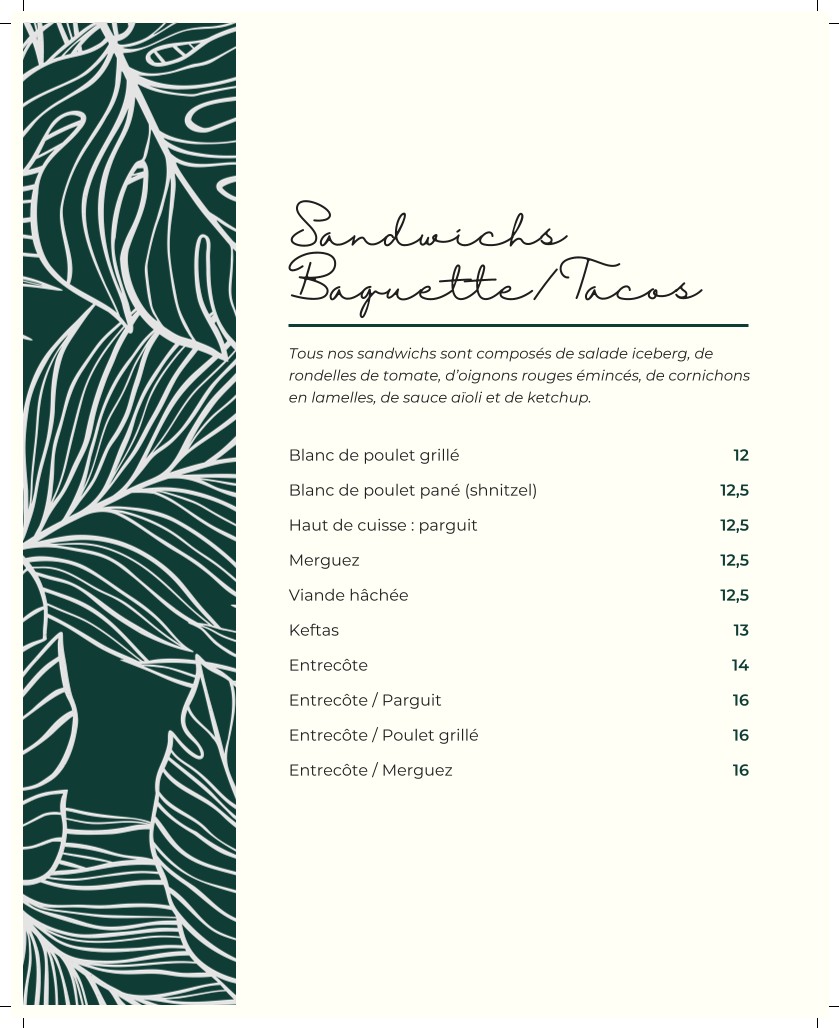 HBK House Burger menu 4