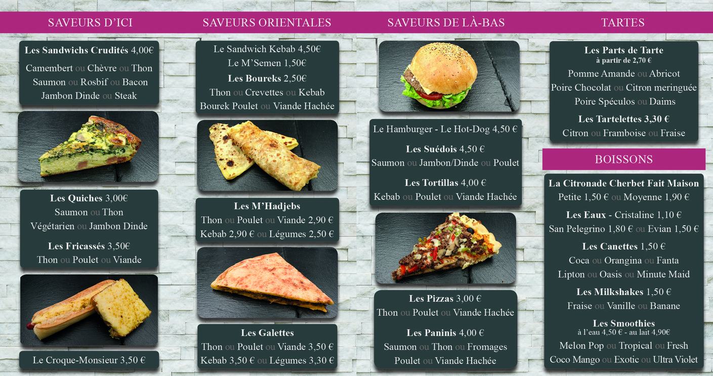 La Princesse menu 2