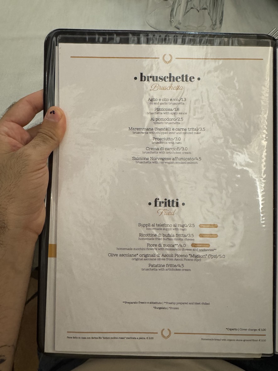 Naumachia Ristorante menu 1