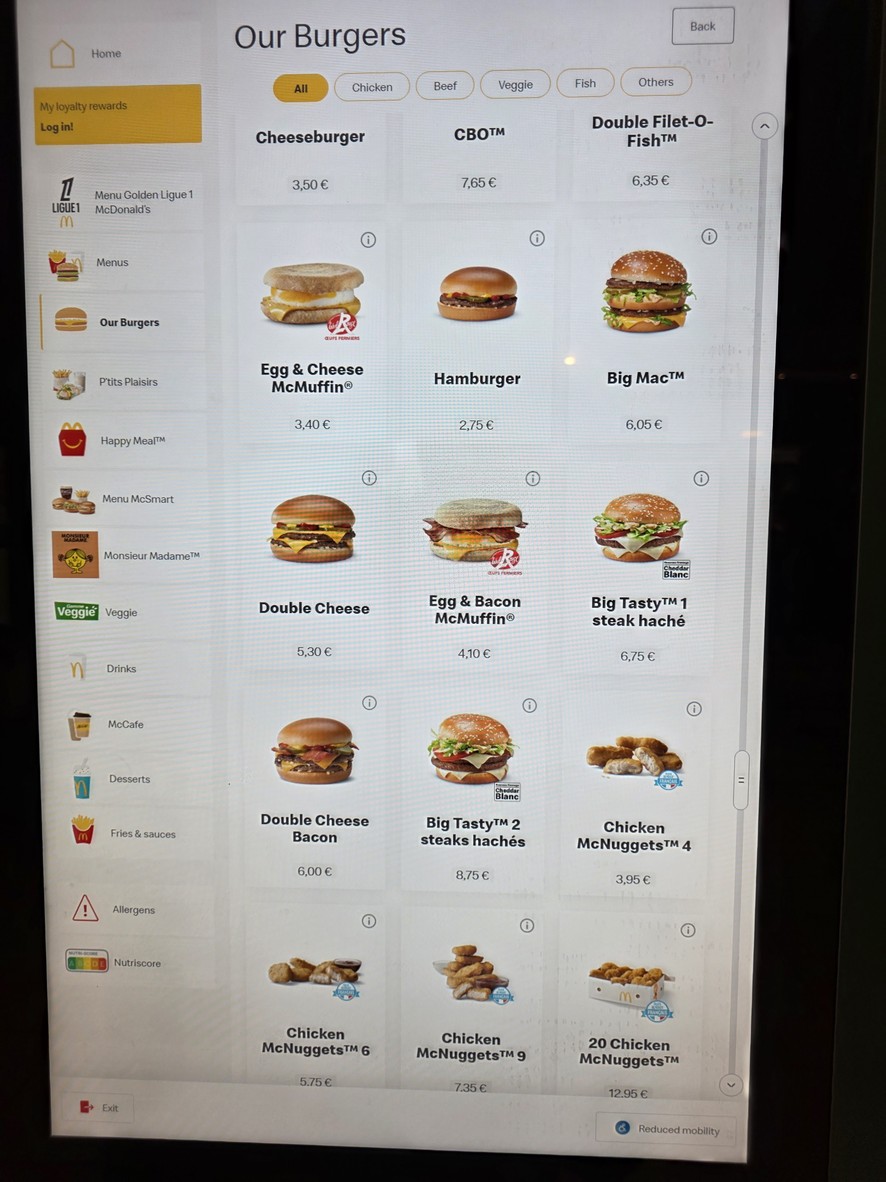 McDonald's menu 1