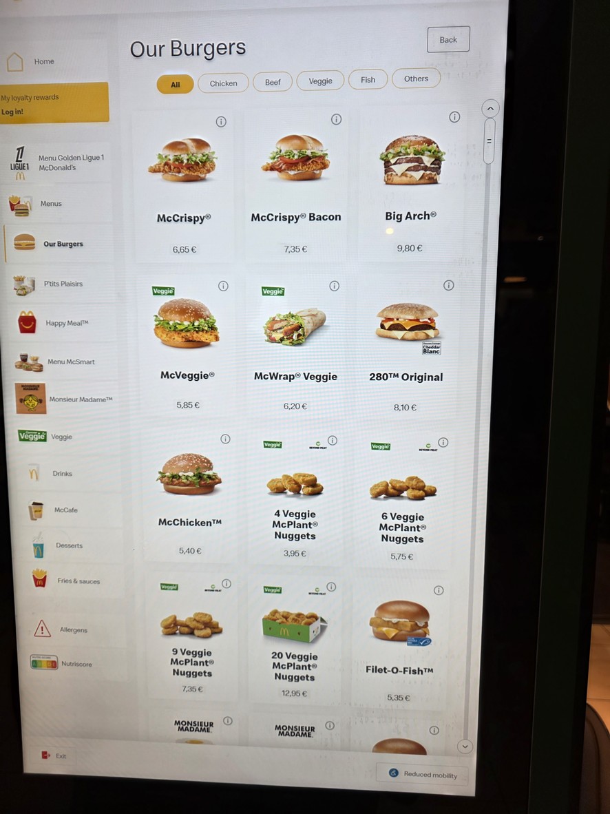 McDonald's menu 3