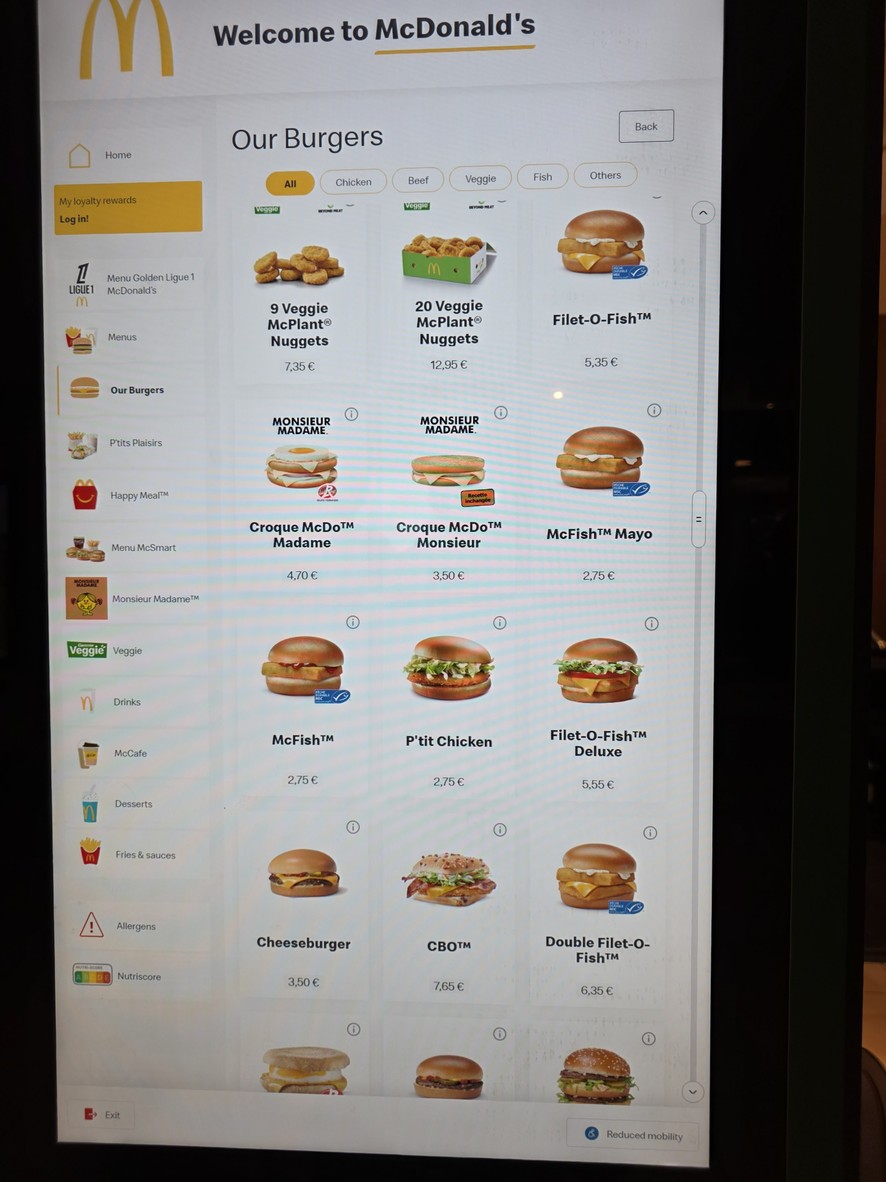 McDonald's menu 4