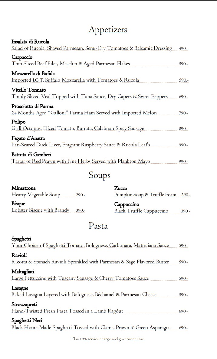 Gianni Ristorante menu 2