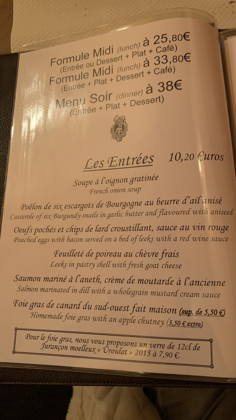 La Petite Chaise menu 2