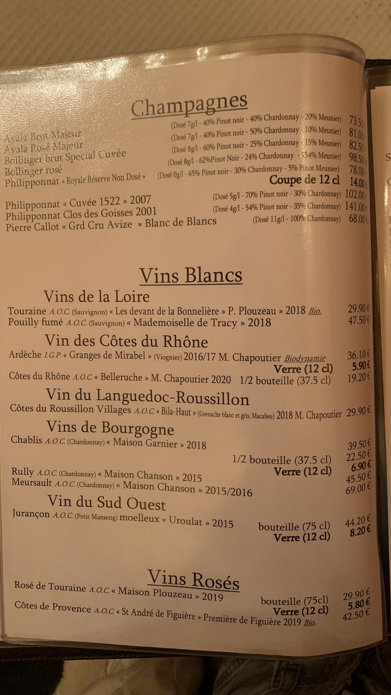 La Petite Chaise menu 4