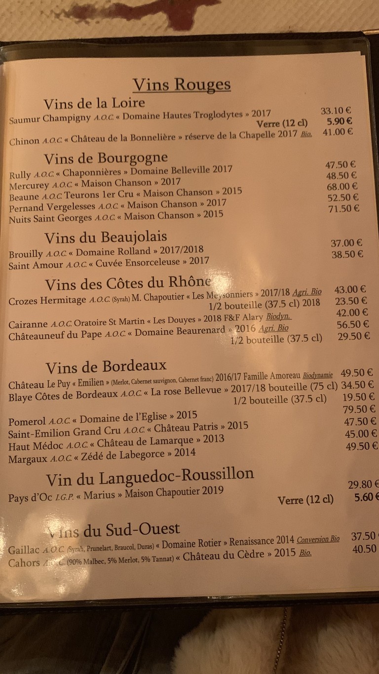 La Petite Chaise menu 5