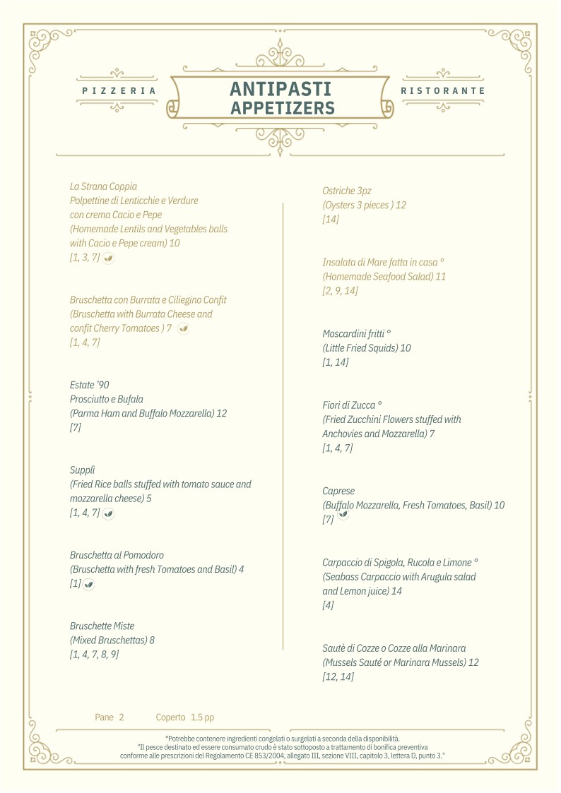 Ristorante Le Caveau menu 1