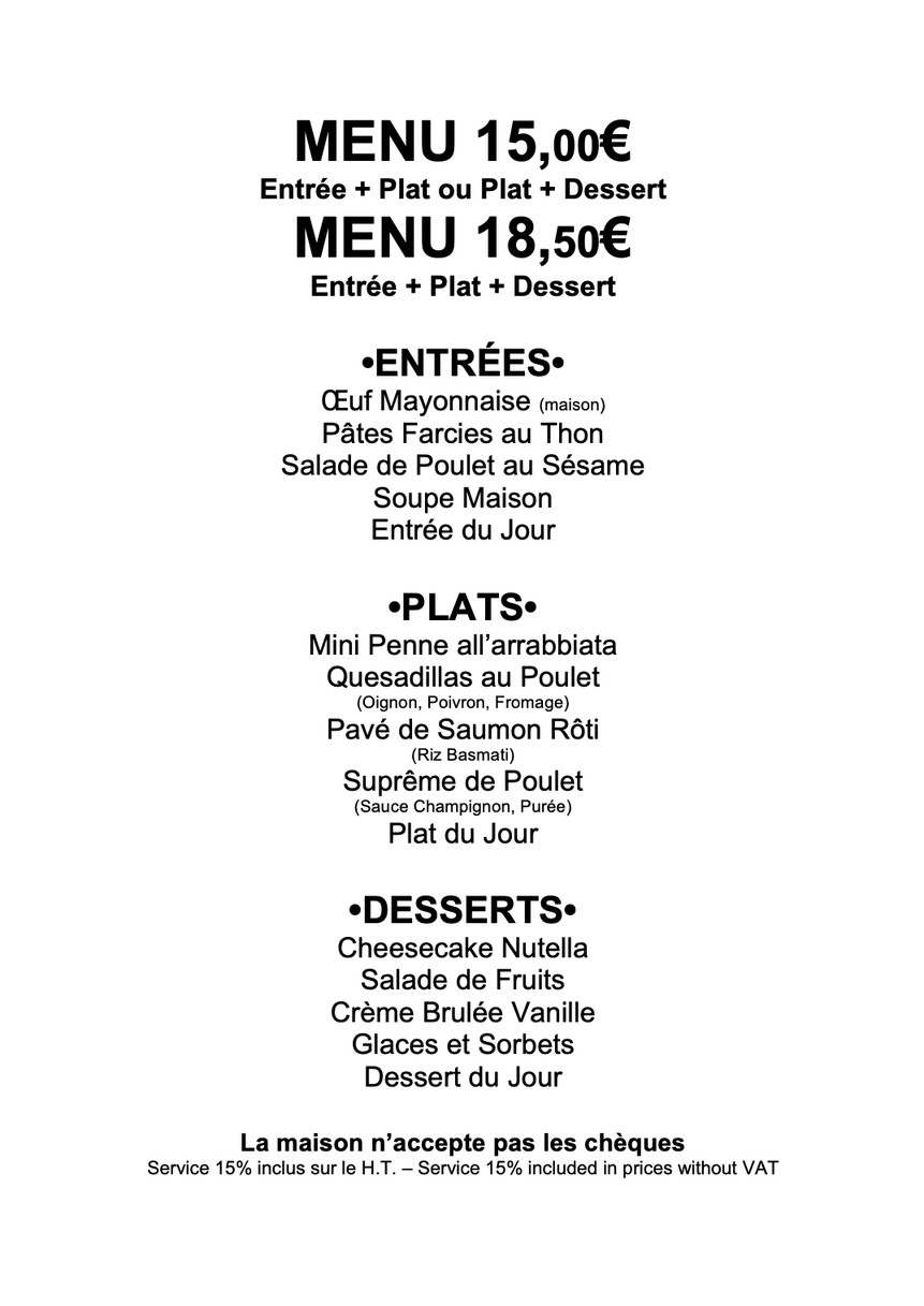 Le 95 menu 1