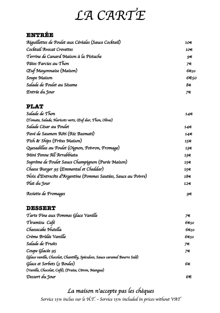 Le 95 menu 2