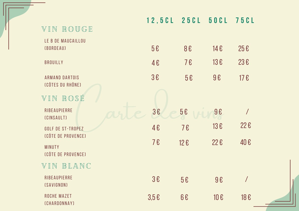 L'Antenne menu 4