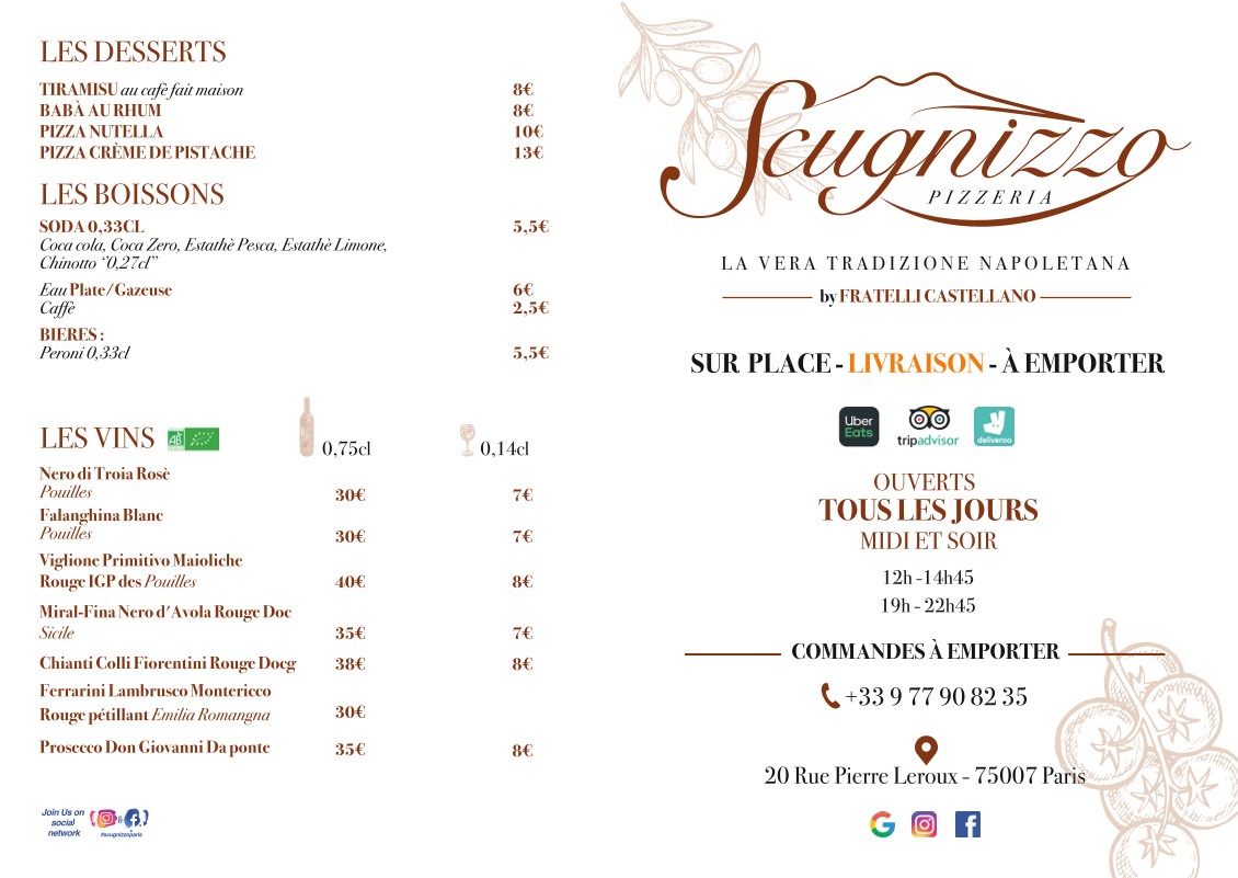 Scugnizzo Pizzeria menu 2