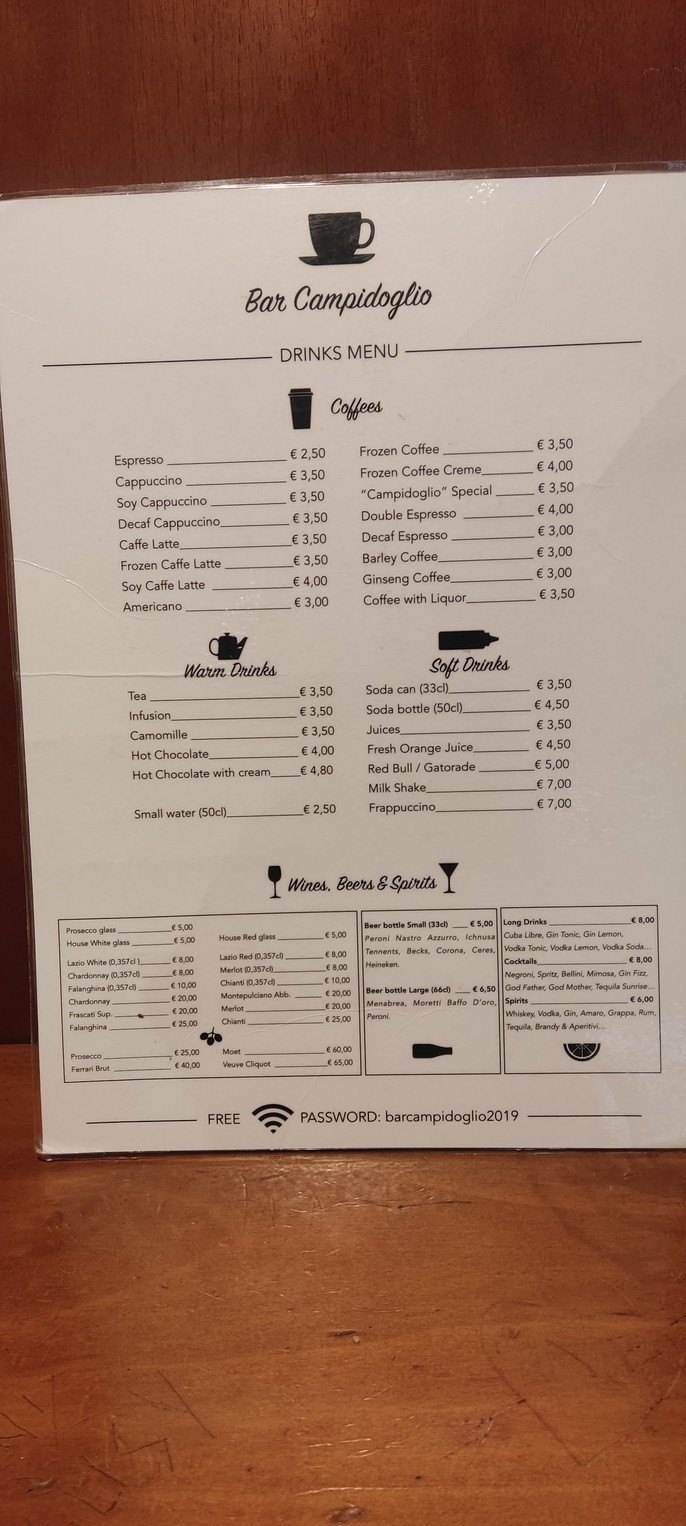 Bar Campidoglio menu 2