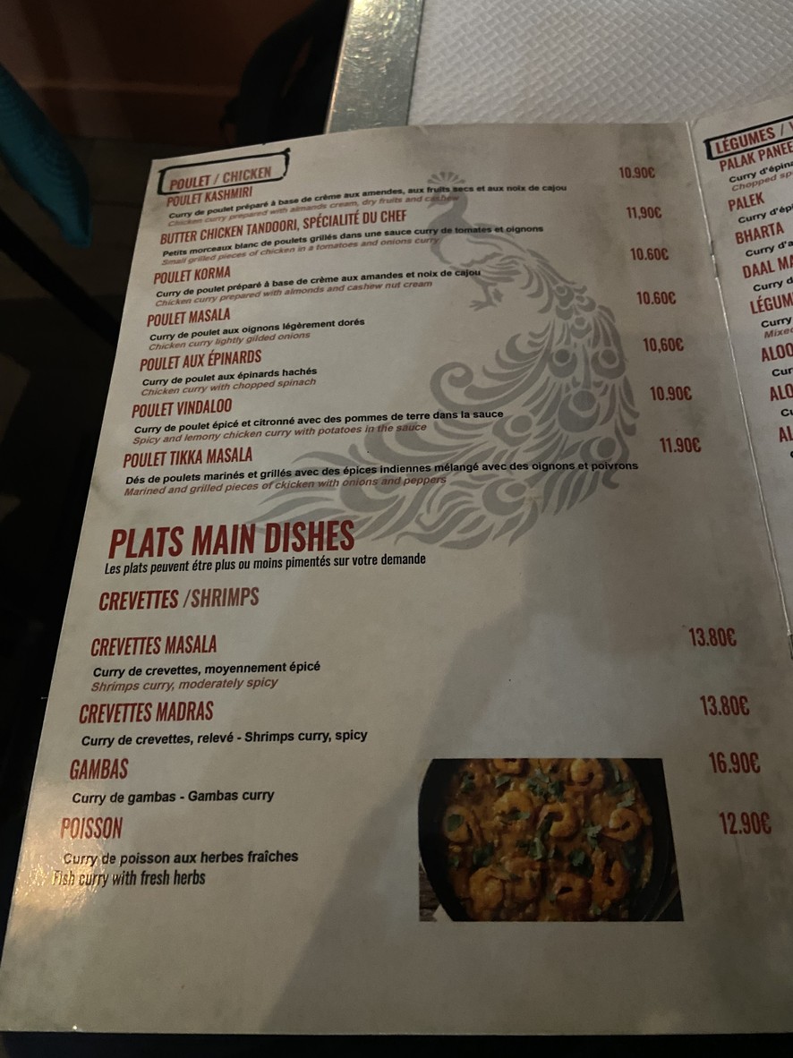 ALLO TANDOORI menu 2