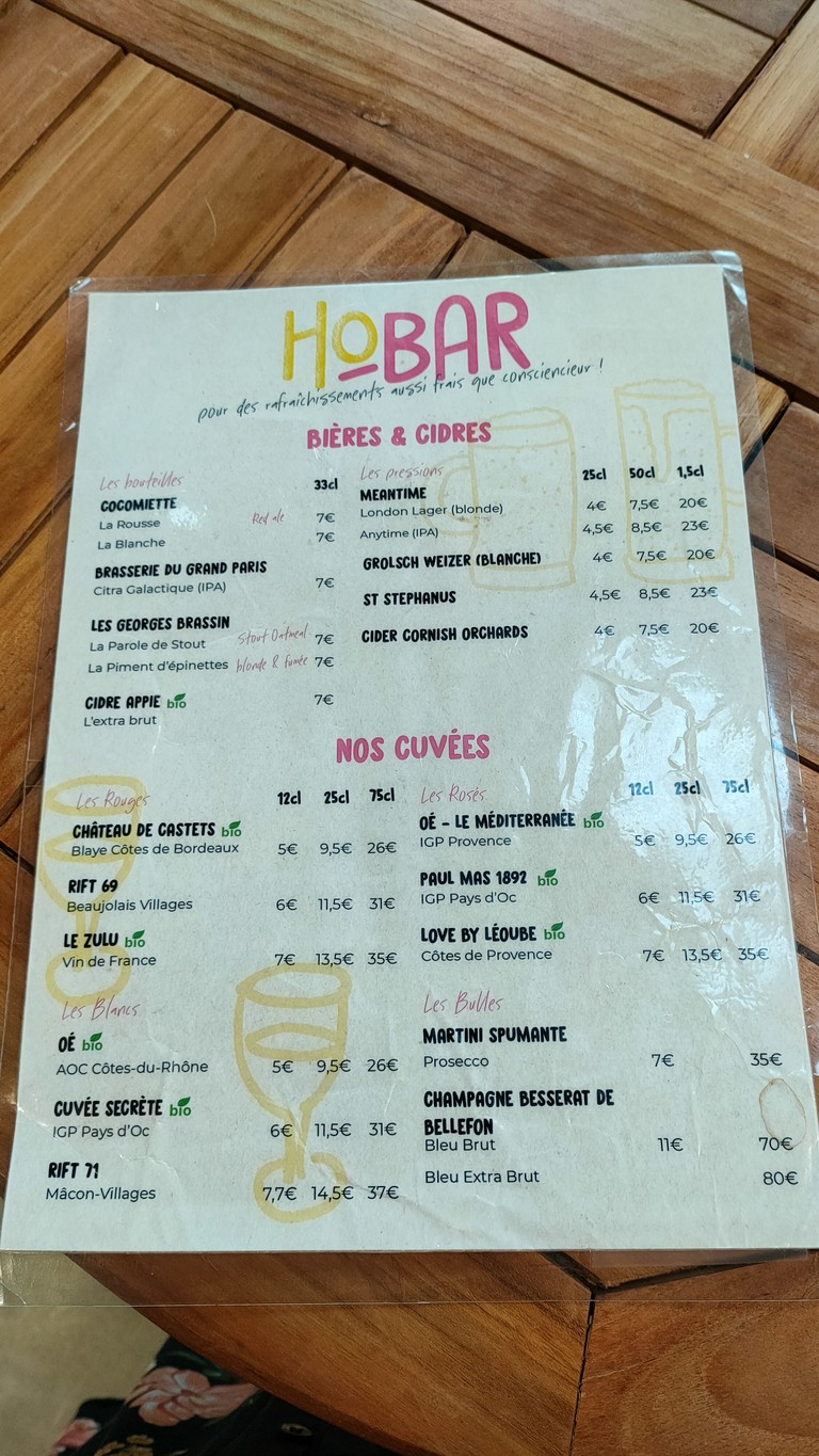 Hoba menu 1