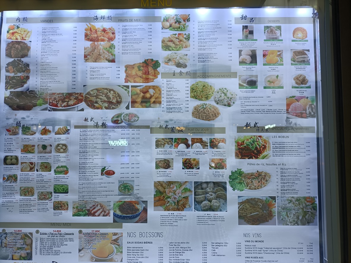 Phô Awl menu 1