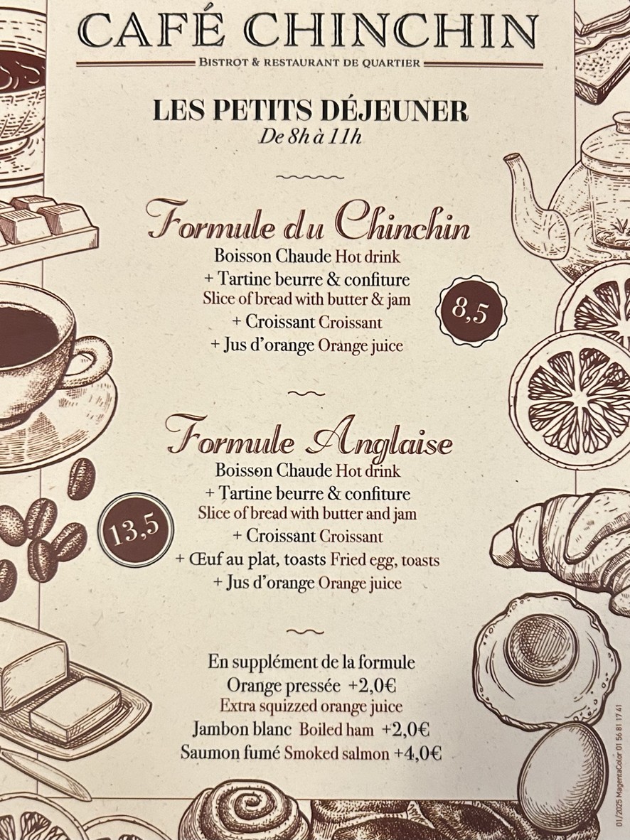 Café Chinchin menu 1