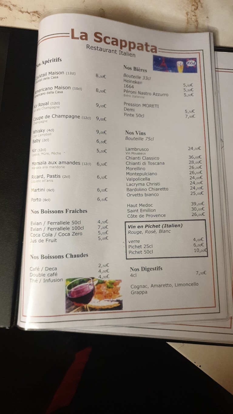 La Scappata menu 4