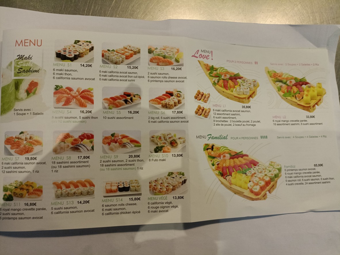 ZEN SUSHI FONTENAY menu 3