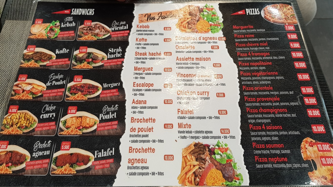 Grill de Vincennes menu 1