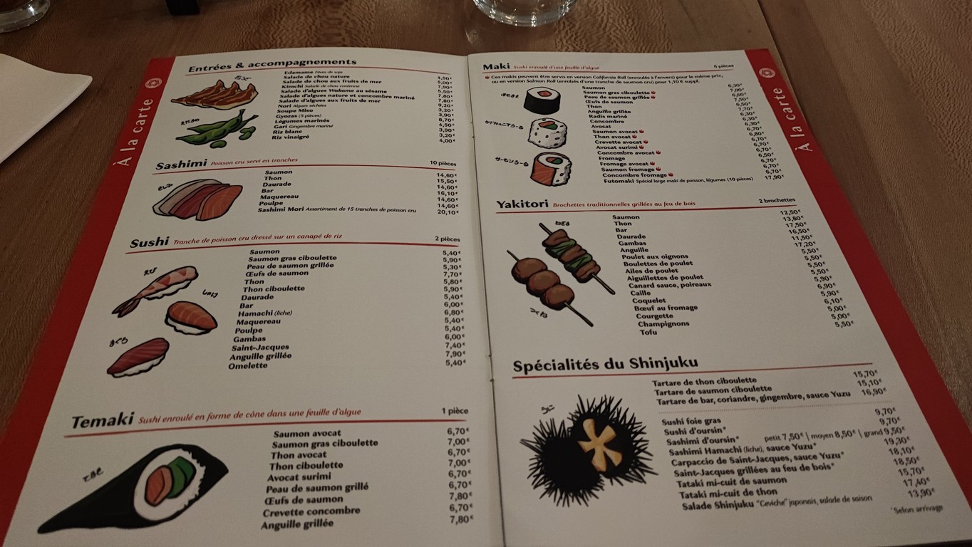 Shinjuku menu 1