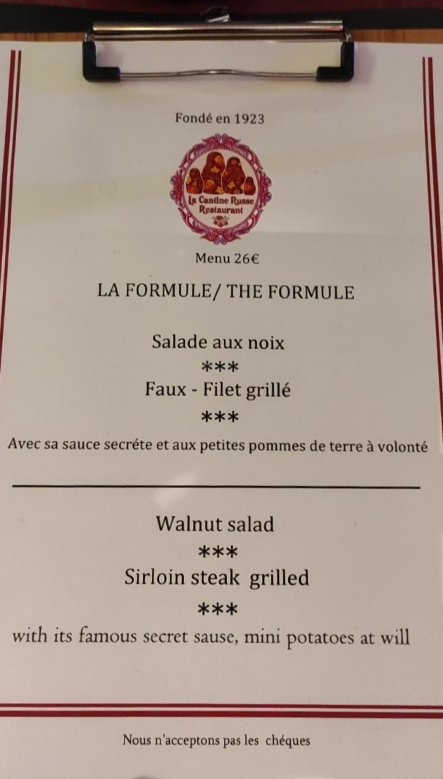 La Cantine Russe menu 4