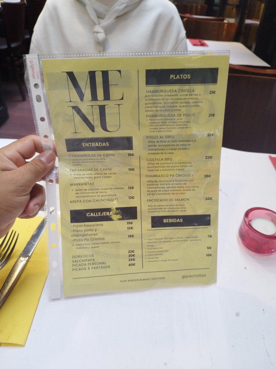 Havane Café - Restaurant Paris 13 menu 1