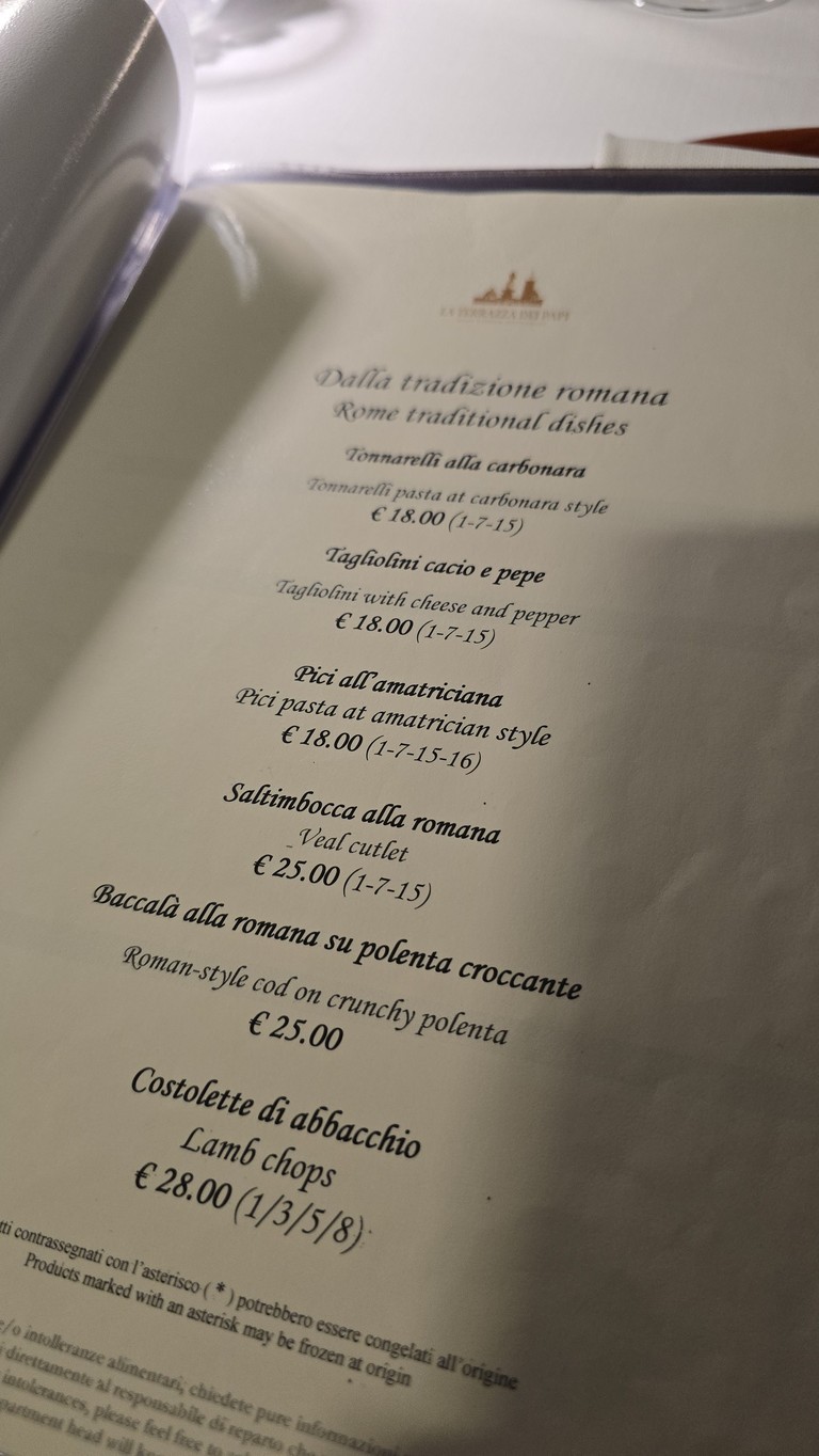 La Terrazza dei Papi Rooftop Restaurant menu 3