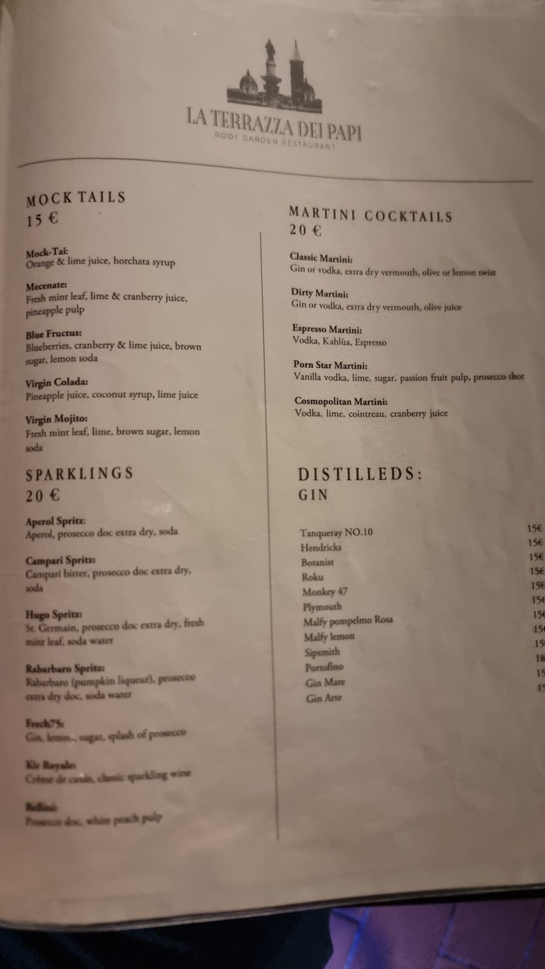 La Terrazza dei Papi Rooftop Restaurant menu 5