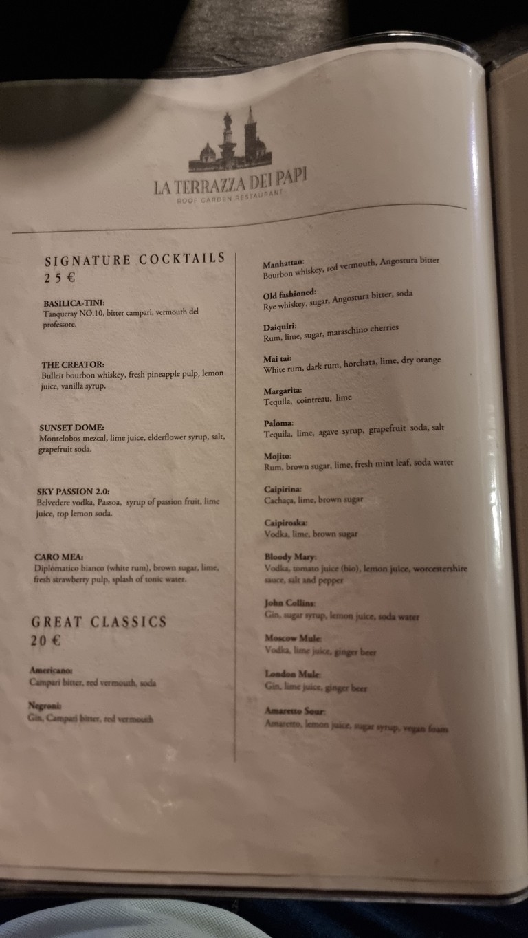 La Terrazza dei Papi Rooftop Restaurant menu 6
