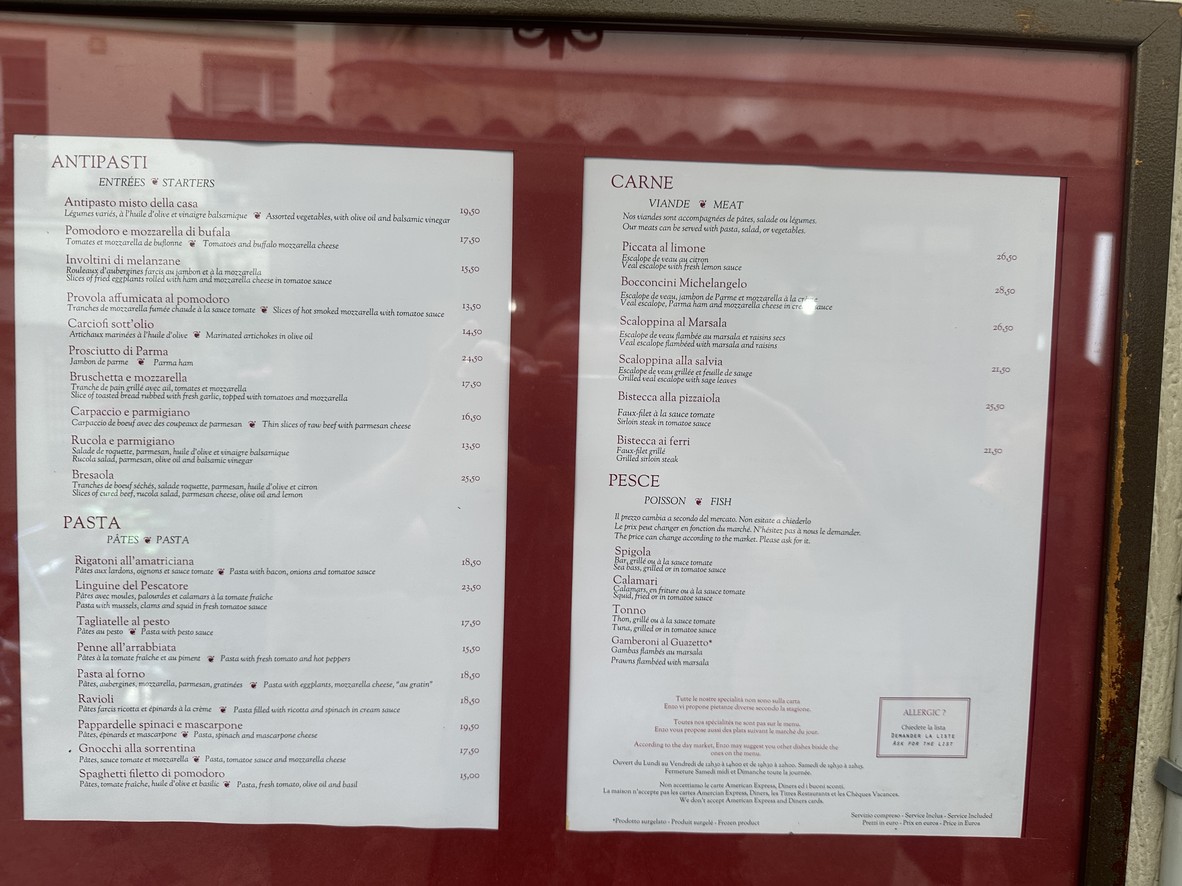 La Corte menu 1