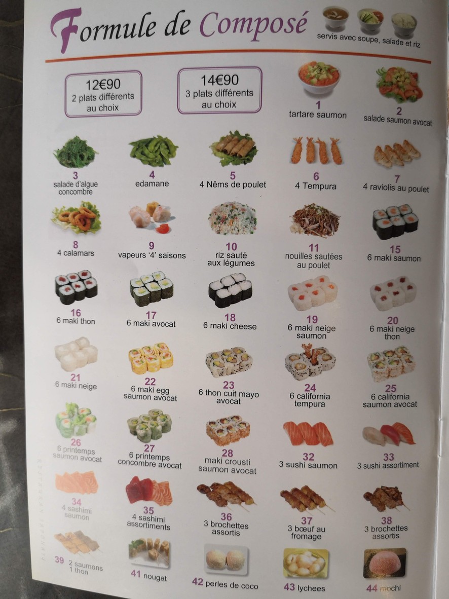 Hayami Sushi menu 2