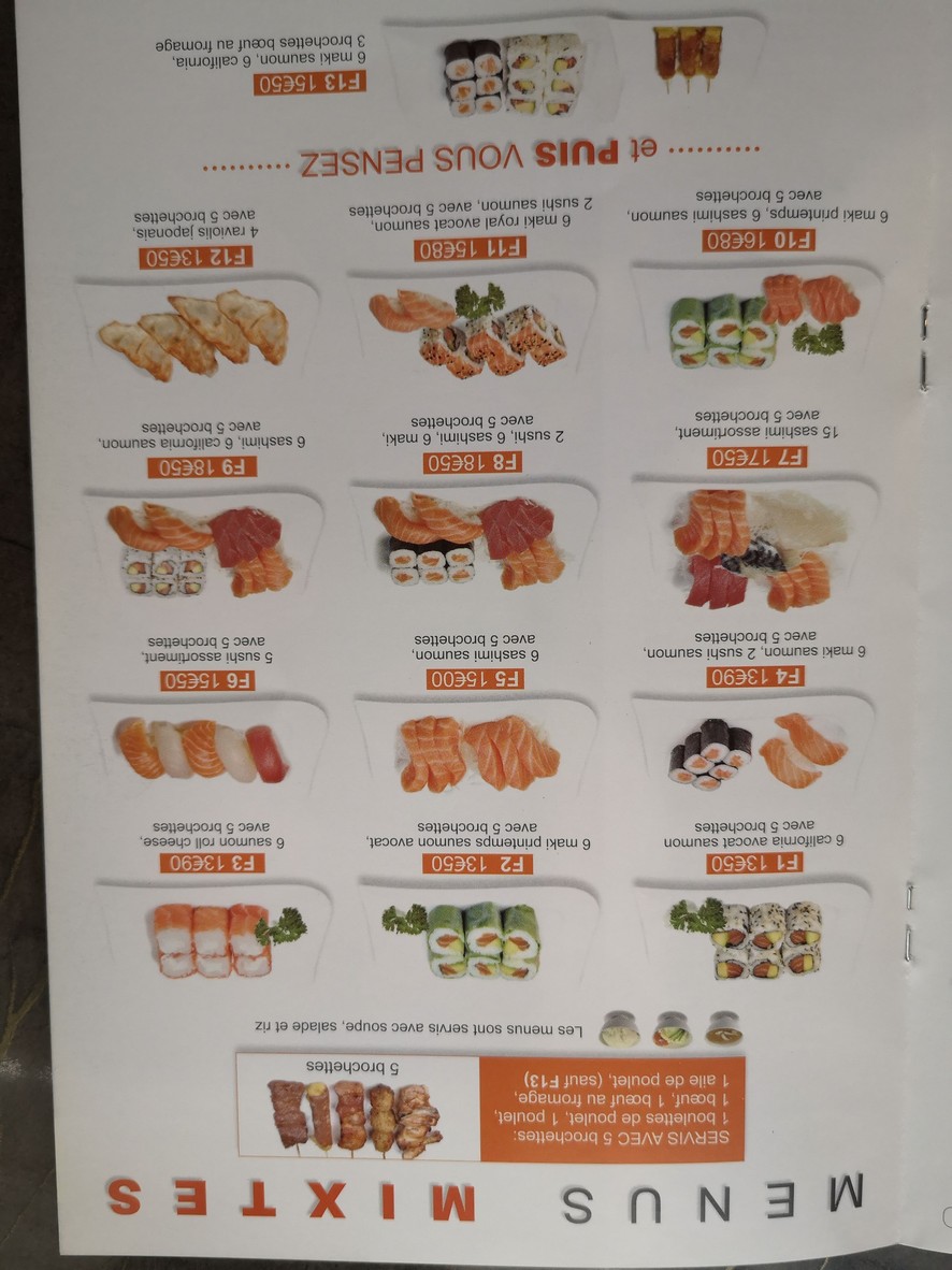 Hayami Sushi menu 4