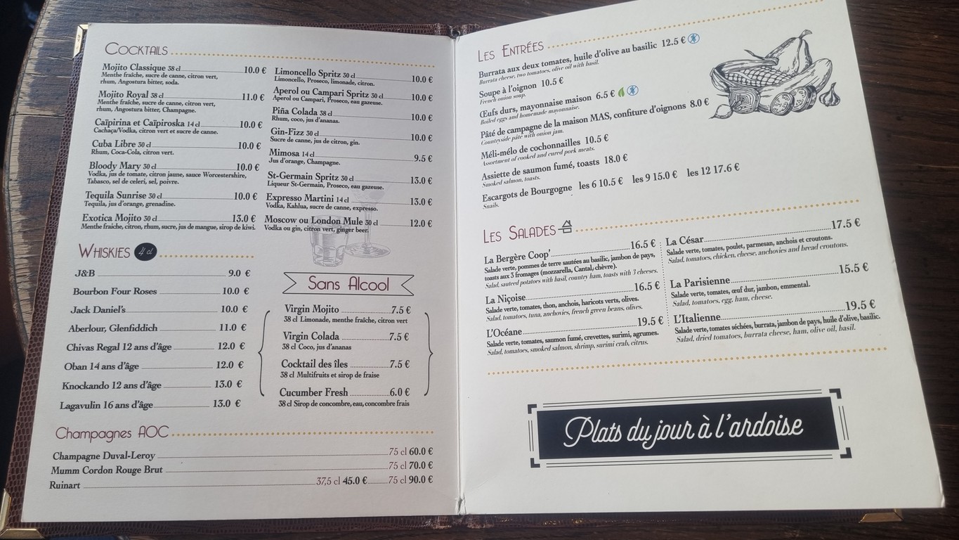 La Coopérative menu 3