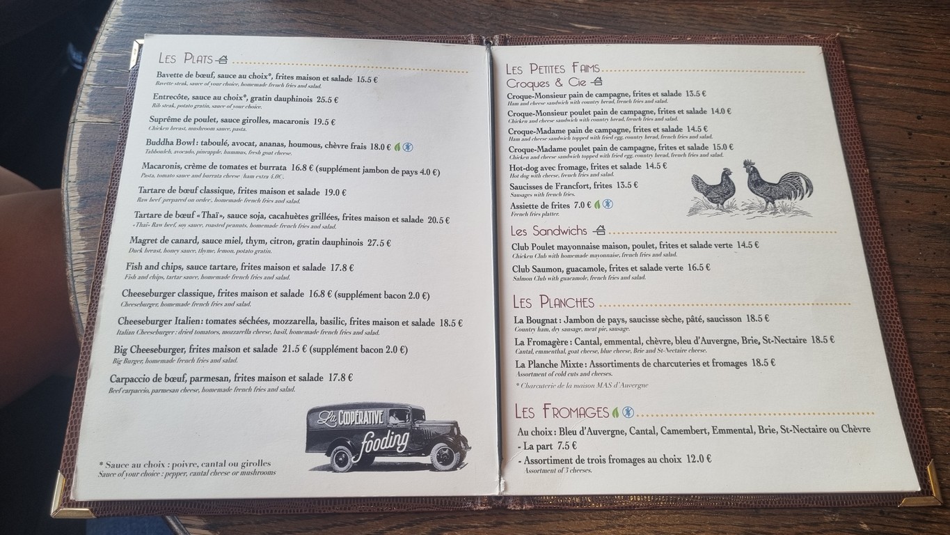 La Coopérative menu 4