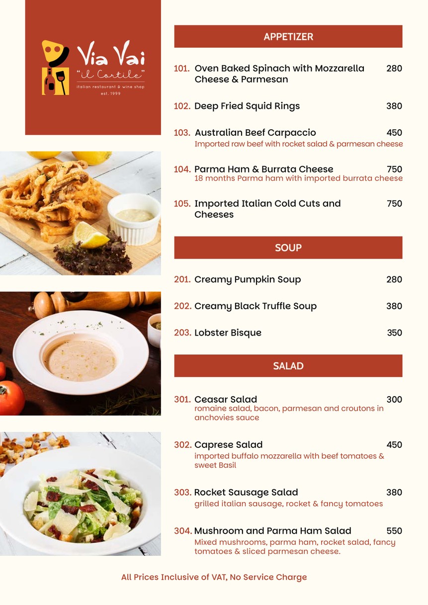 Via Vai "il Cortile" menu 1