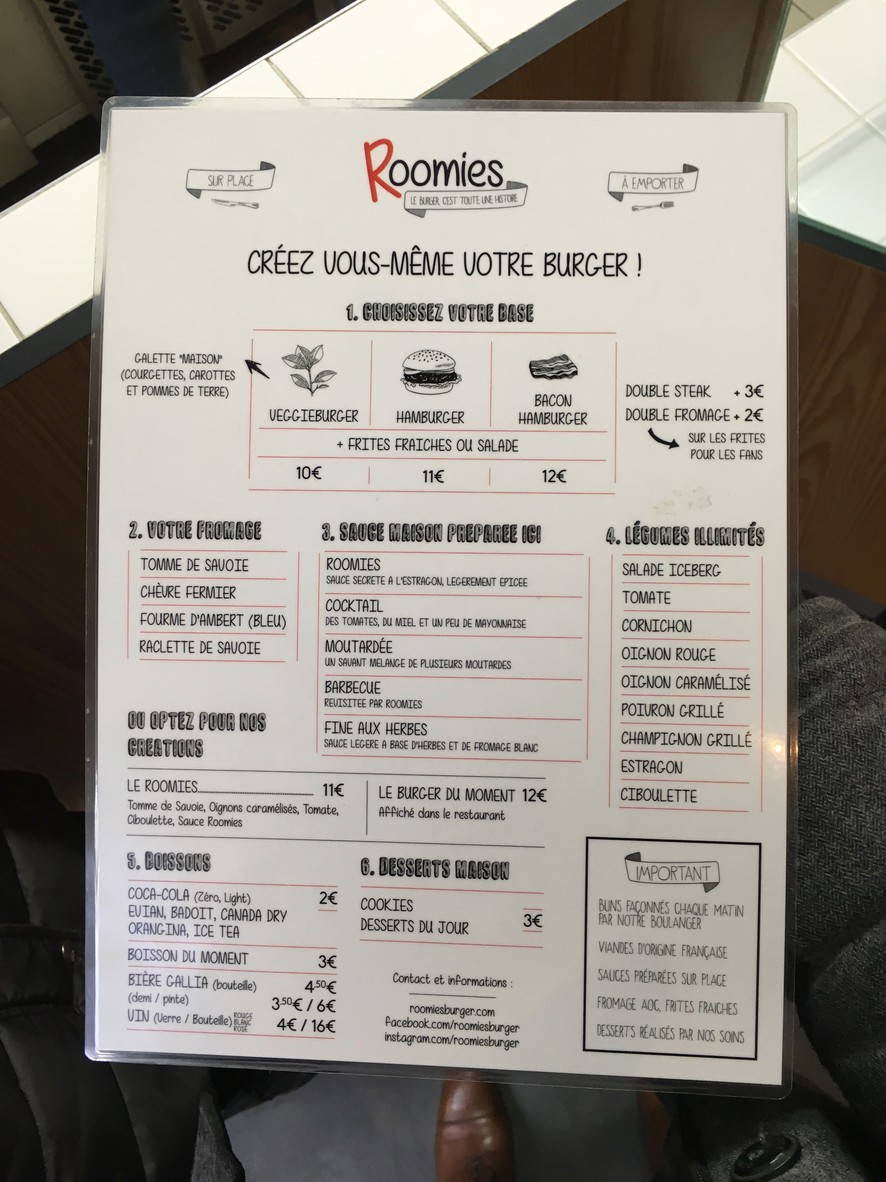 Roomies menu 1