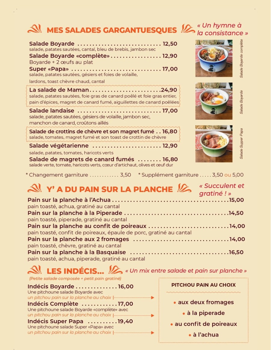 Chez Papa Bastille menu 3