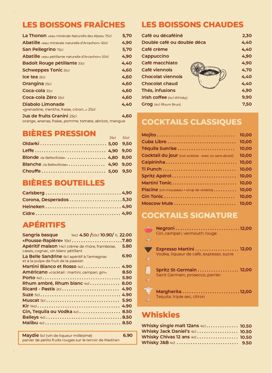 Chez Papa Bastille menu 4
