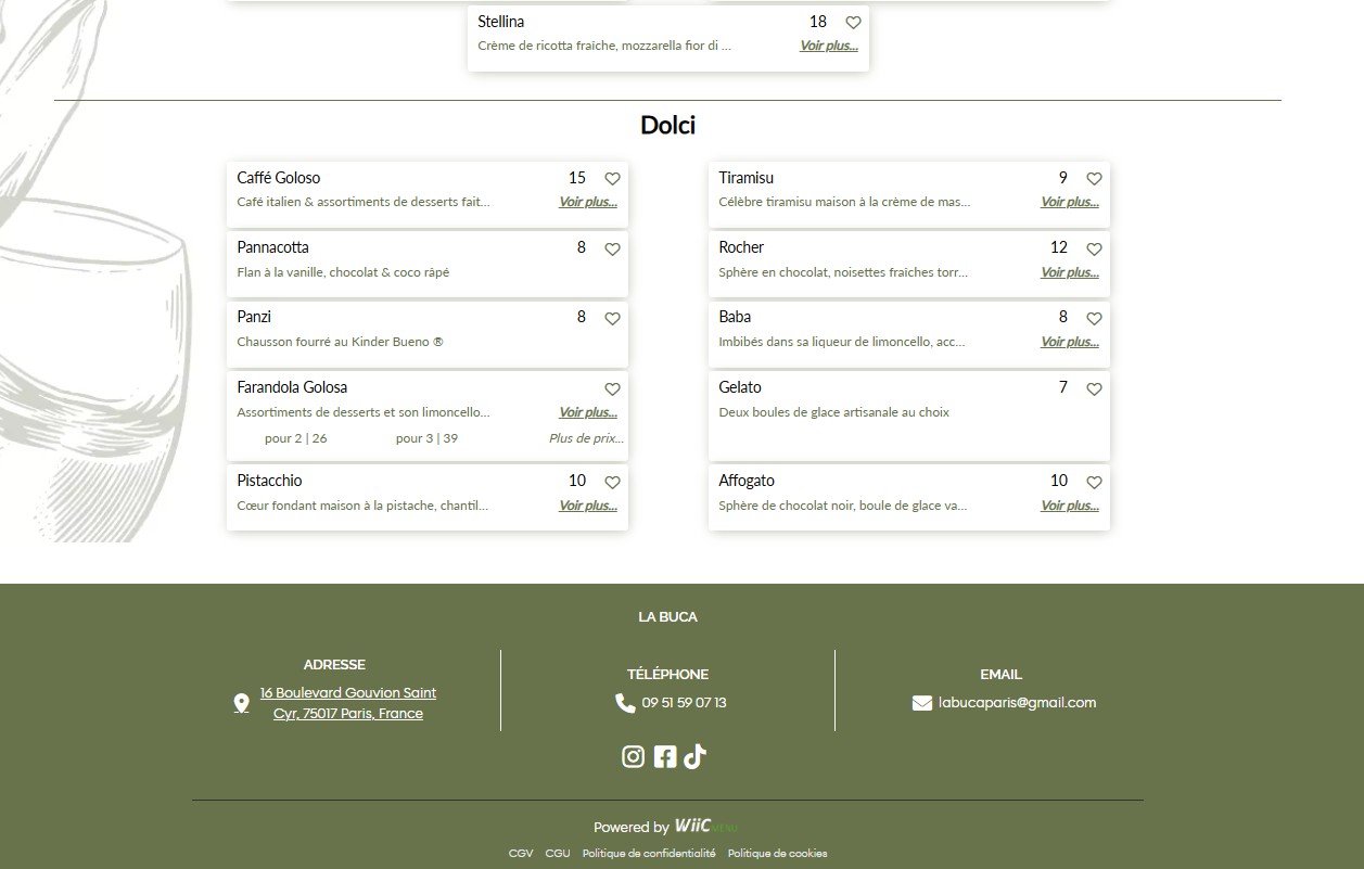 La Buca menu 4
