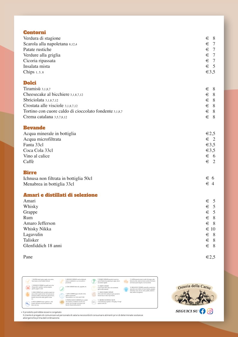 Osteria Della Carne menu 2