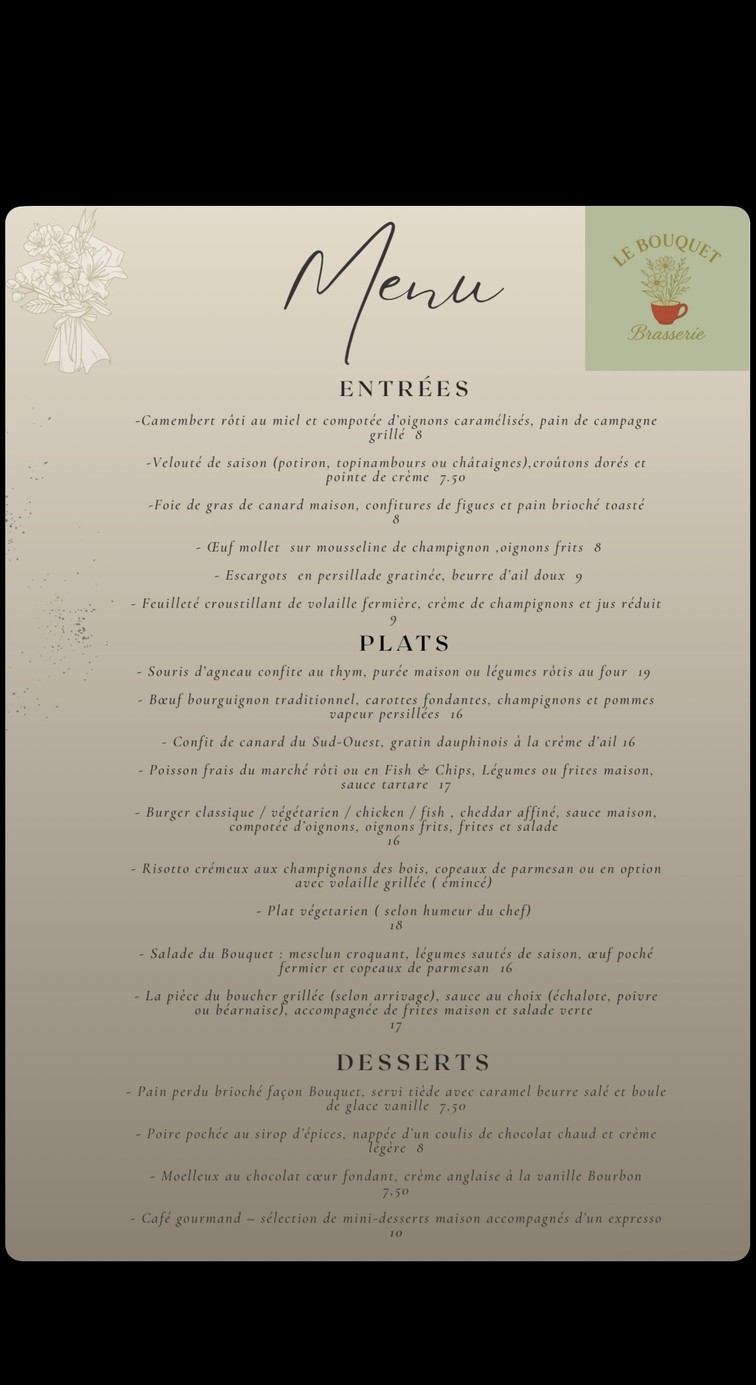 Café Le Bouquet menu 1